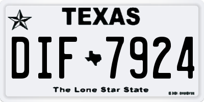 TX license plate DIF7924