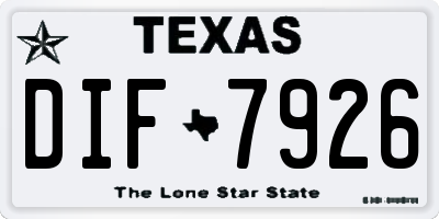 TX license plate DIF7926