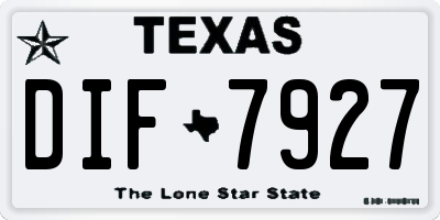 TX license plate DIF7927