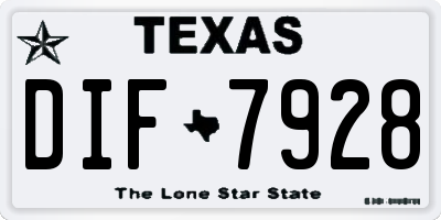 TX license plate DIF7928