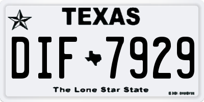 TX license plate DIF7929