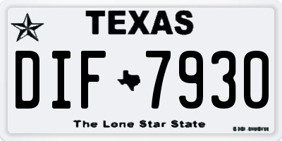 TX license plate DIF7930