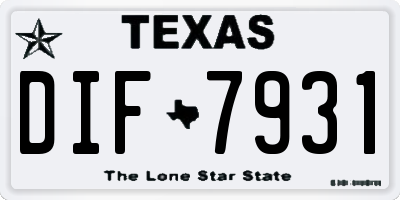 TX license plate DIF7931