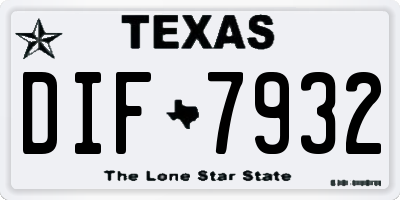 TX license plate DIF7932