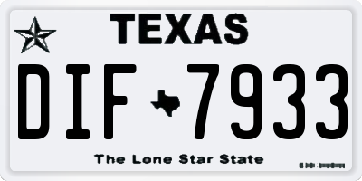 TX license plate DIF7933