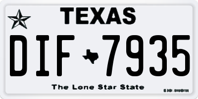 TX license plate DIF7935