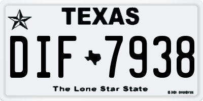 TX license plate DIF7938