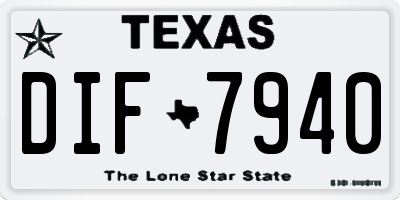 TX license plate DIF7940