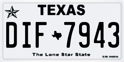 TX license plate DIF7943