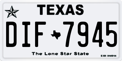 TX license plate DIF7945