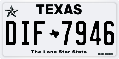 TX license plate DIF7946