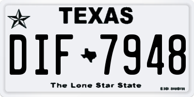 TX license plate DIF7948