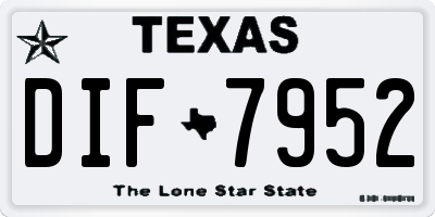 TX license plate DIF7952