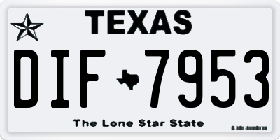 TX license plate DIF7953
