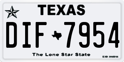 TX license plate DIF7954