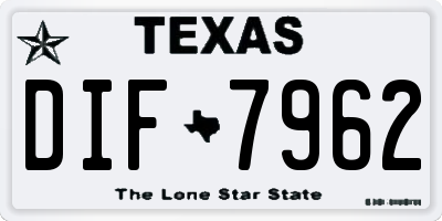 TX license plate DIF7962