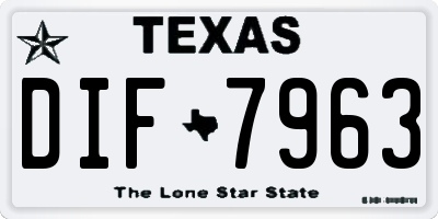 TX license plate DIF7963