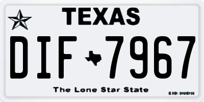TX license plate DIF7967