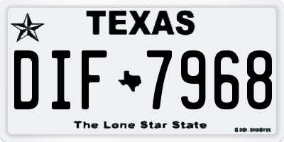 TX license plate DIF7968
