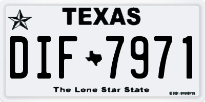 TX license plate DIF7971