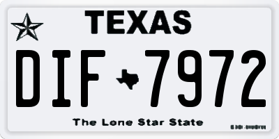 TX license plate DIF7972