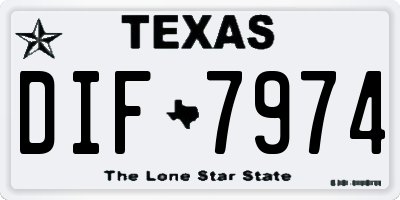 TX license plate DIF7974