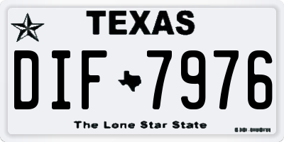 TX license plate DIF7976