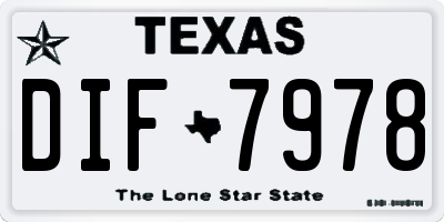 TX license plate DIF7978