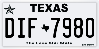 TX license plate DIF7980