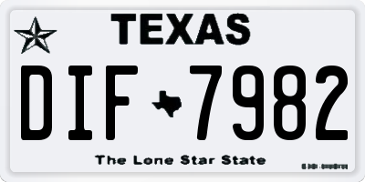 TX license plate DIF7982