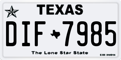 TX license plate DIF7985