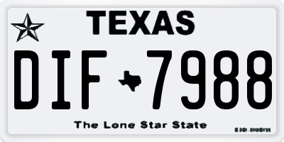 TX license plate DIF7988