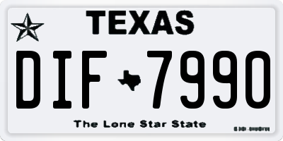 TX license plate DIF7990