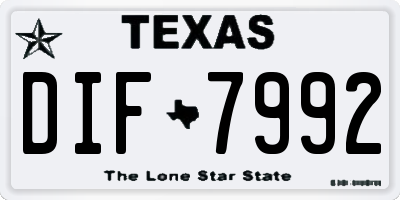 TX license plate DIF7992