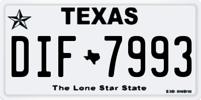 TX license plate DIF7993