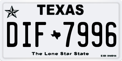 TX license plate DIF7996