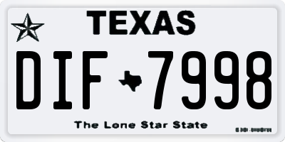 TX license plate DIF7998