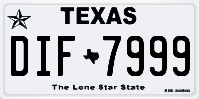 TX license plate DIF7999