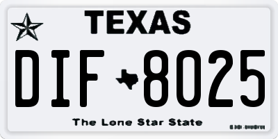 TX license plate DIF8025