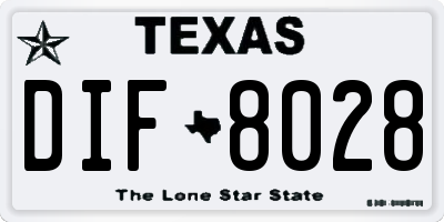 TX license plate DIF8028