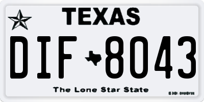 TX license plate DIF8043