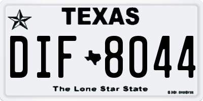 TX license plate DIF8044