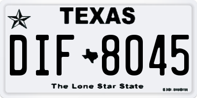 TX license plate DIF8045