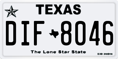 TX license plate DIF8046