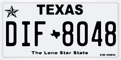 TX license plate DIF8048