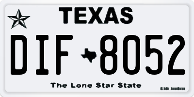 TX license plate DIF8052