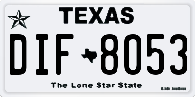 TX license plate DIF8053