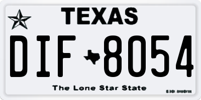TX license plate DIF8054