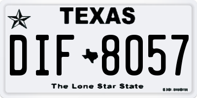 TX license plate DIF8057