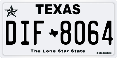 TX license plate DIF8064